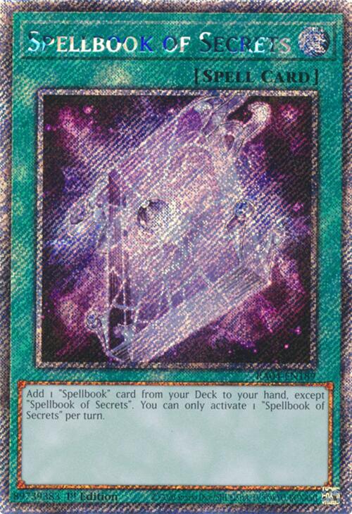 Spellbook of Secrets [RA04-EN189] Platinum Secret Rare | The CG Realm