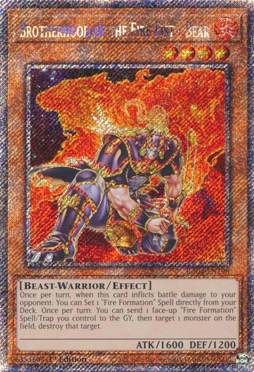 Brotherhood of the Fire Fist - Bear [RA04-EN198] Platinum Secret Rare | The CG Realm
