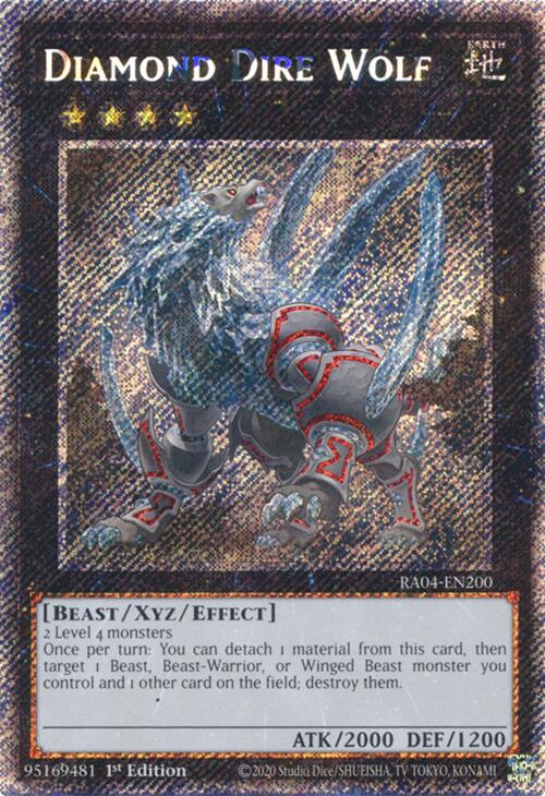 Diamond Dire Wolf [RA04-EN200] Platinum Secret Rare | The CG Realm