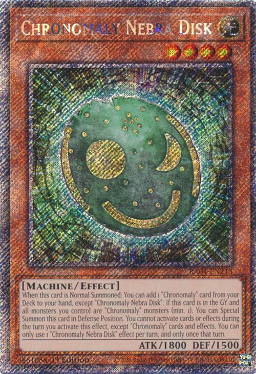 Chronomaly Nebra Disk [RA04-EN213] Platinum Secret Rare | The CG Realm
