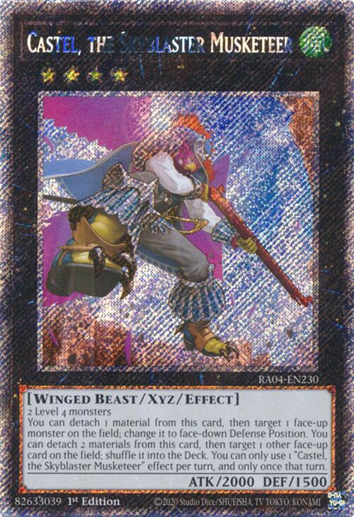 Castel, the Skyblaster Musketeer [RA04-EN230] Platinum Secret Rare | The CG Realm