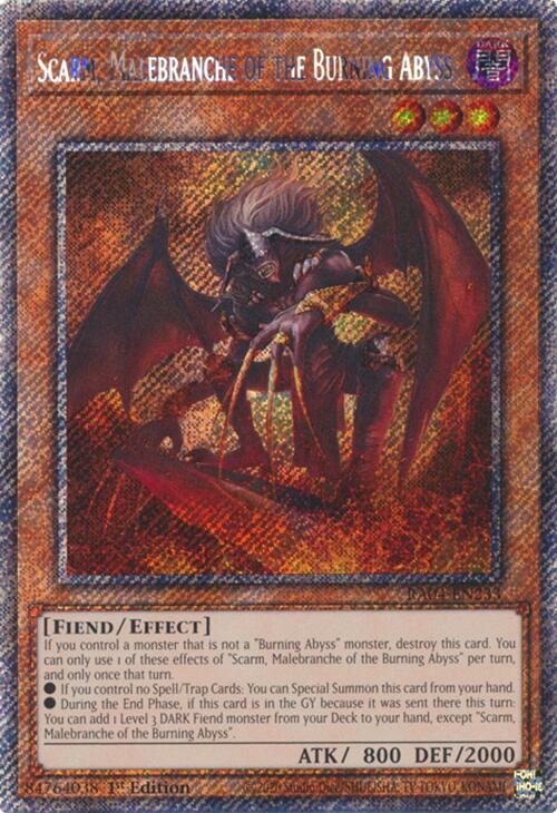 Scarm, Malebranche of the Burning Abyss [RA04-EN233] Platinum Secret Rare | The CG Realm