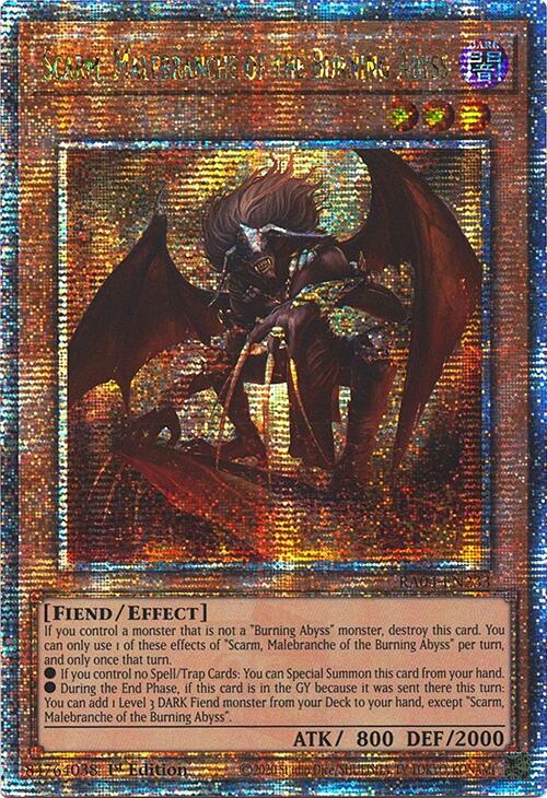 Scarm, Malebranche of the Burning Abyss [RA04-EN233] Quarter Century Secret Rare | The CG Realm