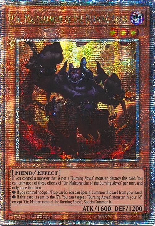 Cir, Malebranche of the Burning Abyss [RA04-EN235] Quarter Century Secret Rare | The CG Realm