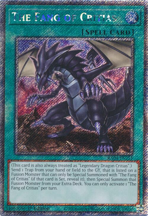 The Fang of Critias [RA04-EN255] Platinum Secret Rare | The CG Realm