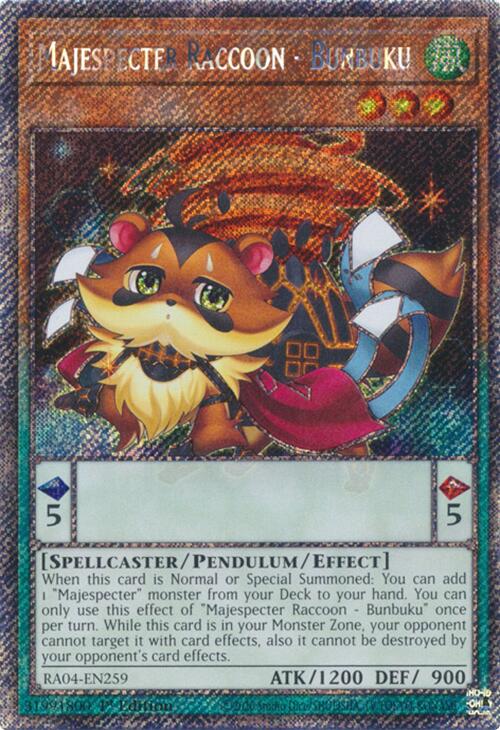 Majespecter Raccoon - Bunbuku [RA04-EN259] Platinum Secret Rare | The CG Realm