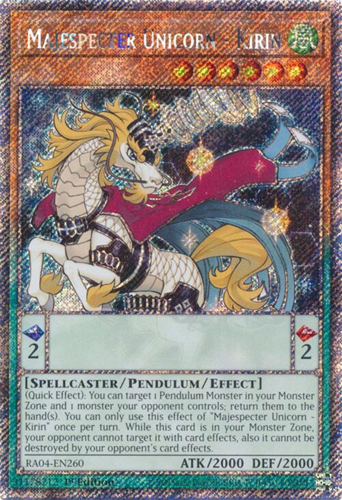 Majespecter Unicorn - Kirin [RA04-EN260] Platinum Secret Rare | The CG Realm