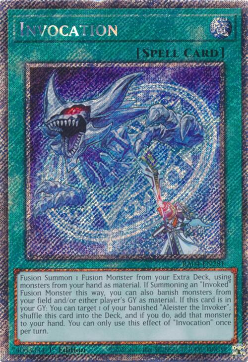 Invocation [RA04-EN281] Platinum Secret Rare | The CG Realm