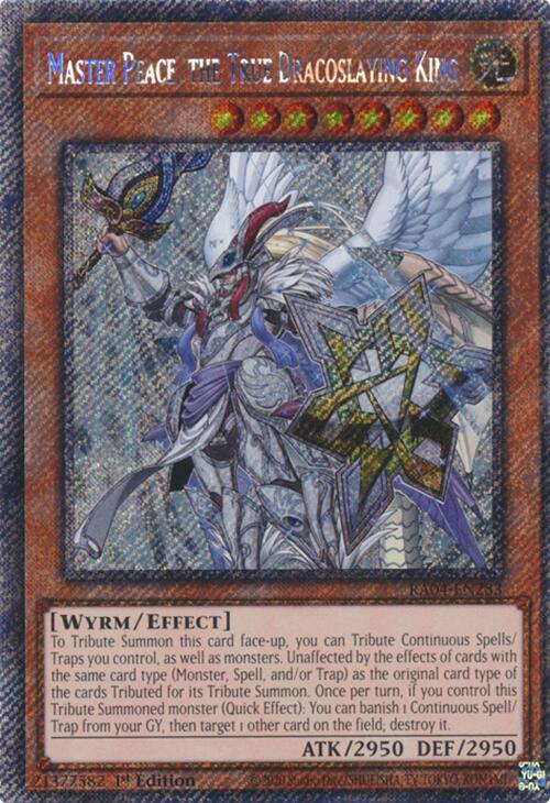 Master Peace, the True Dracoslaying King [RA04-EN283] Platinum Secret Rare | The CG Realm