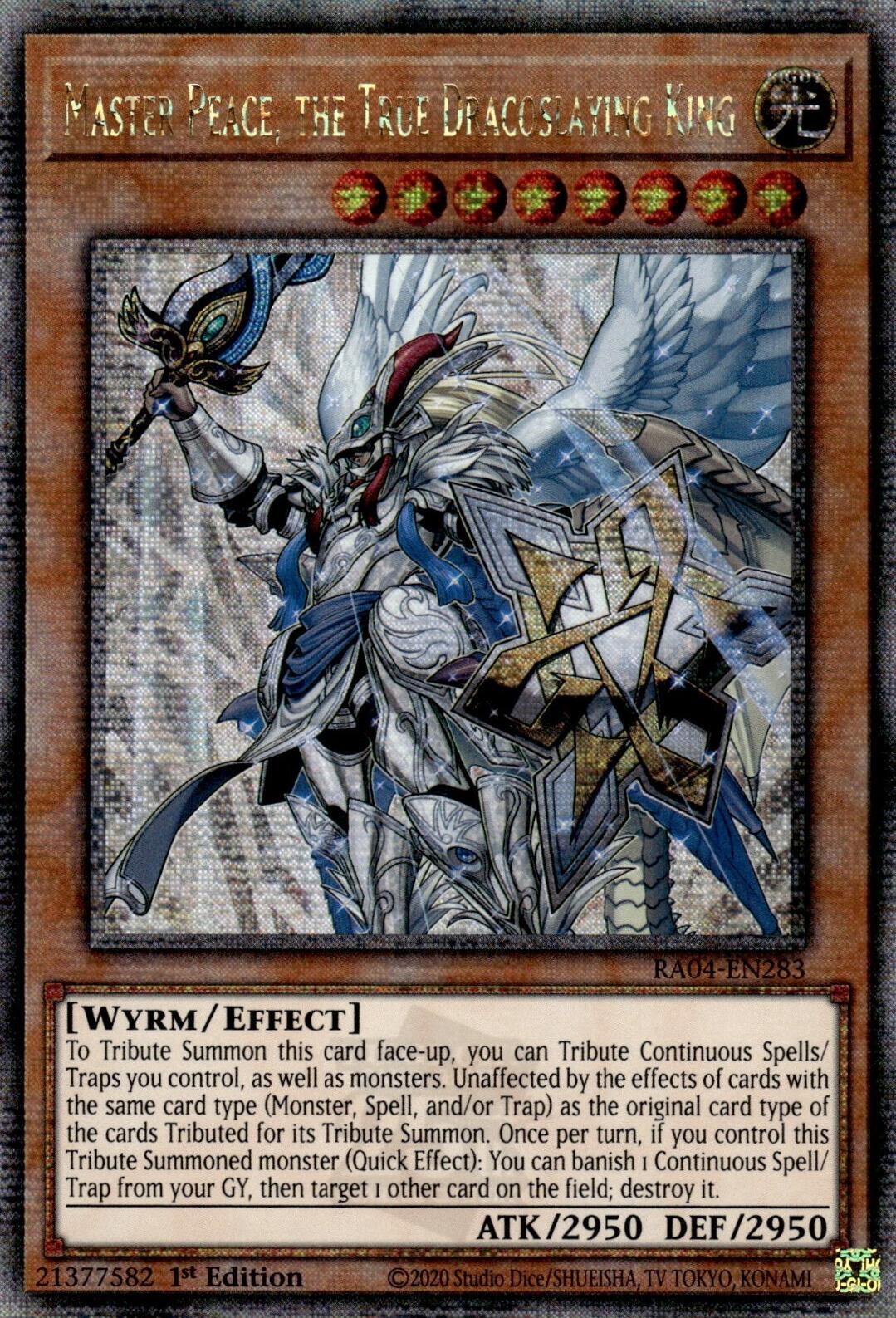 Master Peace, the True Dracoslaying King [RA04-EN283] Quarter Century Secret Rare | The CG Realm