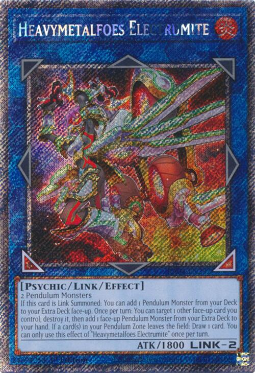 Heavymetalfoes Electrumite [RA04-EN292] Platinum Secret Rare | The CG Realm