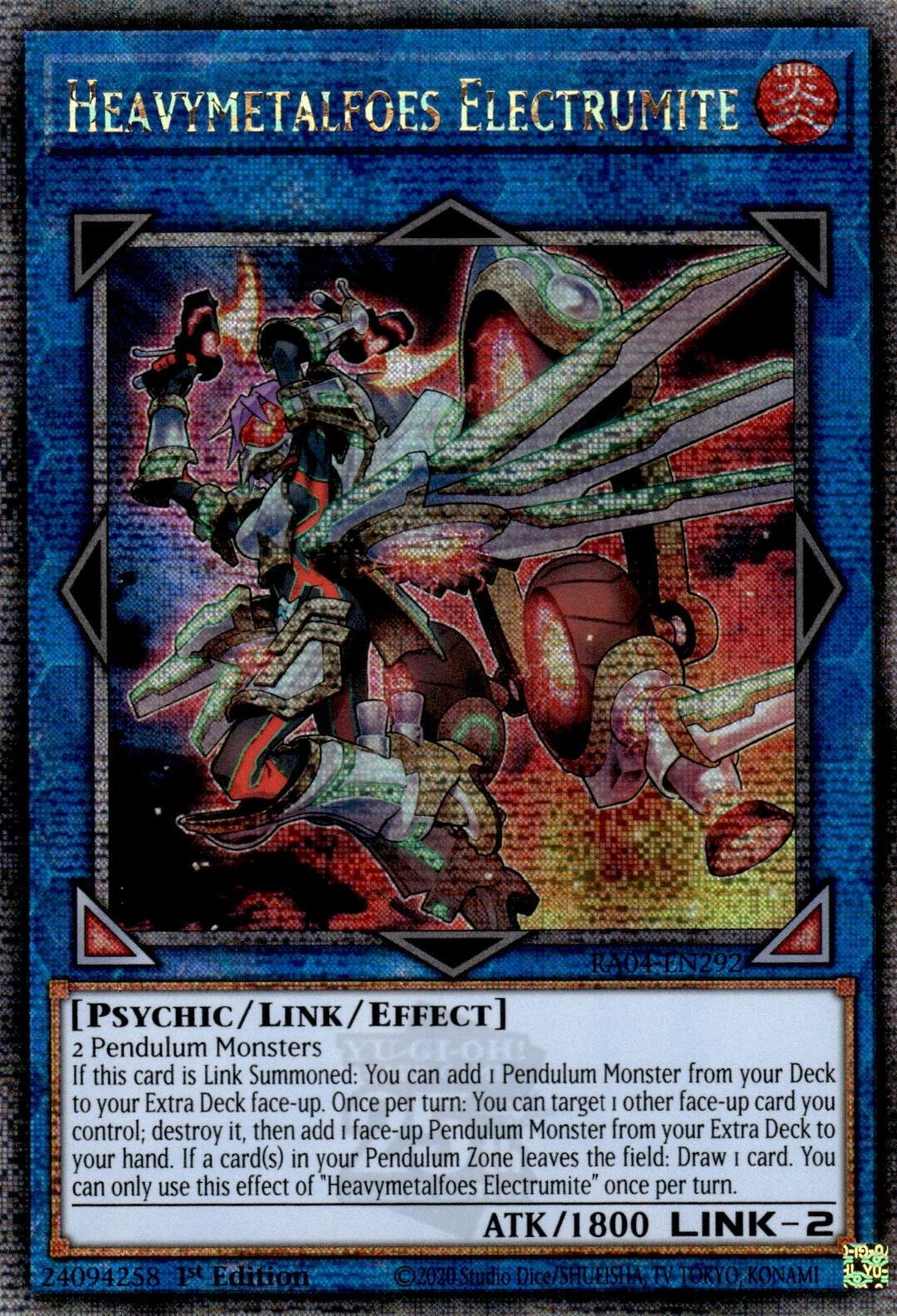 Heavymetalfoes Electrumite [RA04-EN292] Quarter Century Secret Rare | The CG Realm