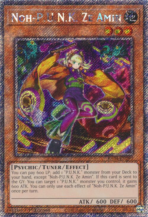 Noh-P.U.N.K. Ze Amin [RA04-EN293] Platinum Secret Rare | The CG Realm