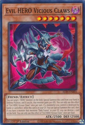 Evil HERO Vicious Claws (ALIN-EN005) - Alliance Insight 1st Edition