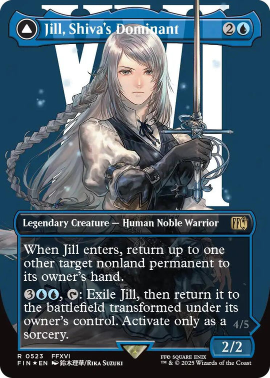 Jill, Shiva's Dominant (Borderless) (Surge Foil) (FIN-523) - FINAL FANTASY: (enchantment) Foil