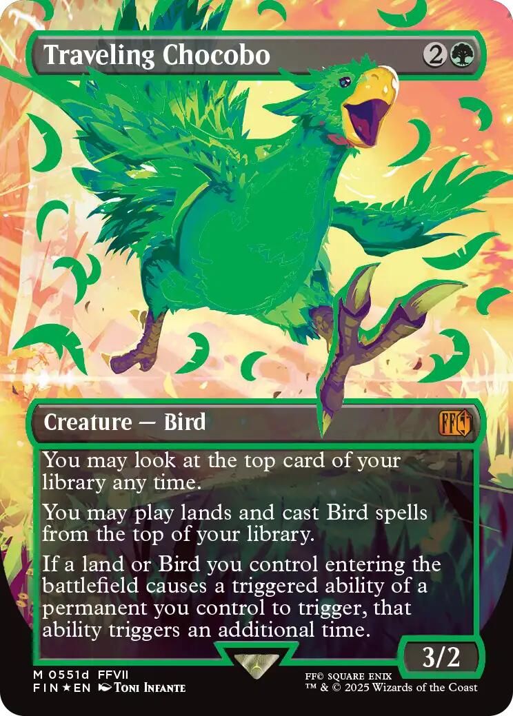 Traveling Chocobo (Borderless) (Neon Ink Green) [FINAL FANTASY] | The CG Realm