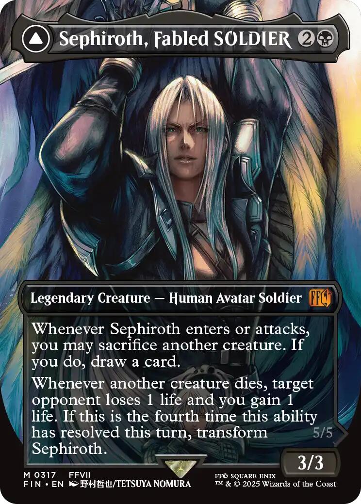 Sephiroth, Fabled SOLDIER // Sephiroth, One-Winged Angel (Borderless) (0317) [FINAL FANTASY] | The CG Realm