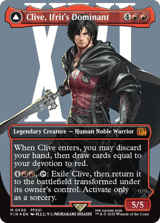 Clive, Ifrit's Dominant (Borderless) (Surge Foil) (0530) (FIN-530) - FINAL FANTASY: (enchantment) Foil
