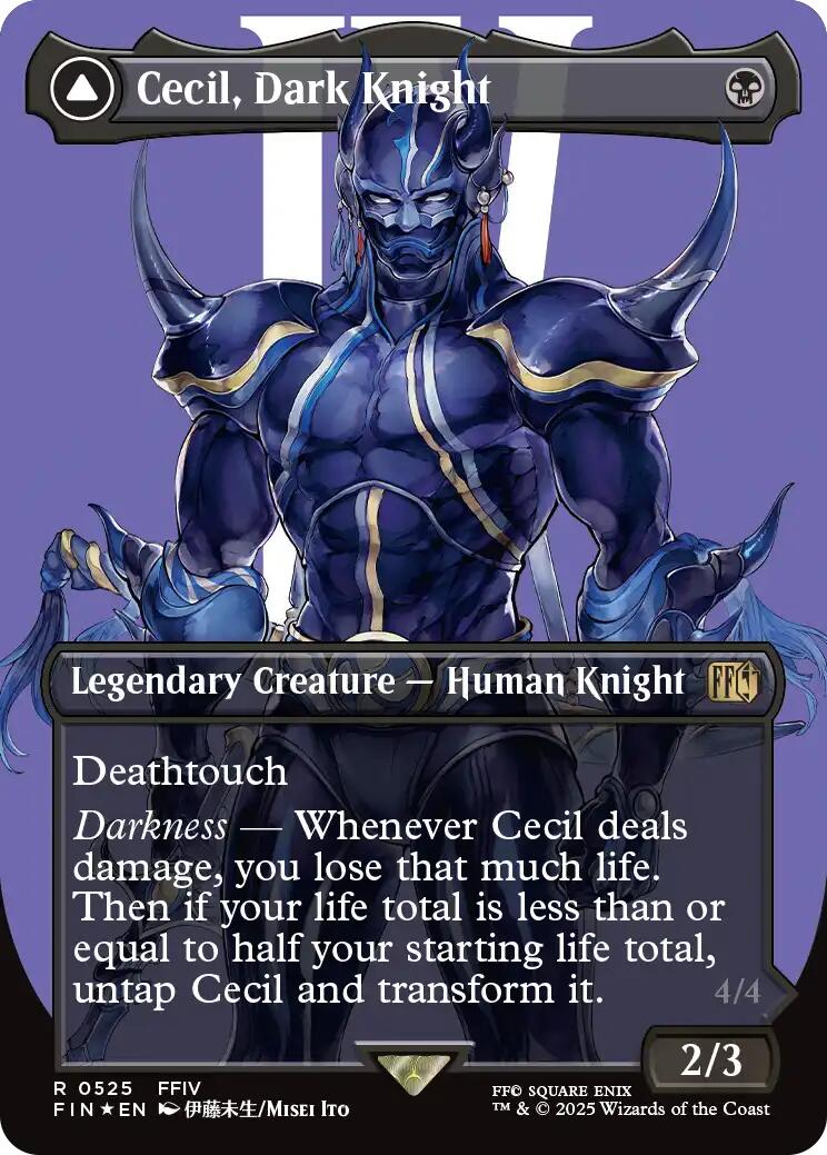 Cecil, Dark Knight (Borderless) (Surge Foil) (FIN-525) - FINAL FANTASY Foil