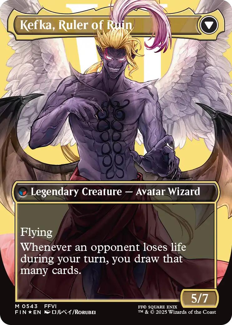 Kefka, Court Mage (0543) (Borderless) (Surge Foil) (FIN-543) - FINAL FANTASY Foil