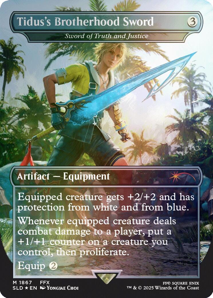 Tidus's Brotherhood Sword - Sword of Truth and Justice (Rainbow Foil) [Secret Lair Drop Series] | The CG Realm