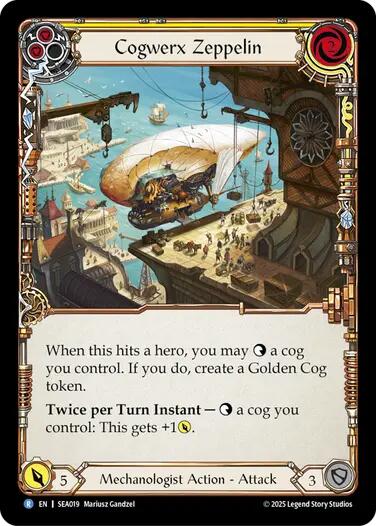 Cogwerx Zeppelin (Yellow) [SEA019] (High Seas)  Rainbow Foil | The CG Realm
