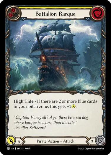 Battalion Barque (Yellow) [SEA153] (High Seas)  Rainbow Foil | The CG Realm