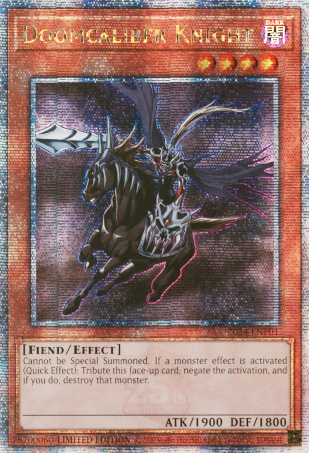 Doomcaliber Knight [2024-ENP01] Quarter Century Secret Rare | The CG Realm