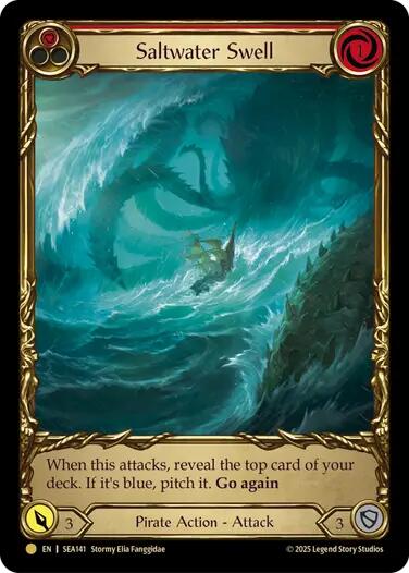 Saltwater Swell (Red) (Treasure) [SEA141] (High Seas)  Cold Foil | The CG Realm
