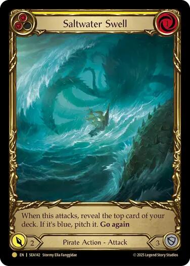 Saltwater Swell (Yellow) (Treasure) [SEA142] (High Seas)  Cold Foil | The CG Realm