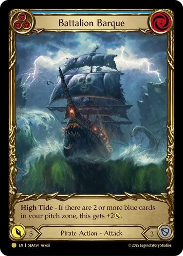 Battalion Barque (Blue) (Treasure) [SEA154] (High Seas)  Cold Foil | The CG Realm