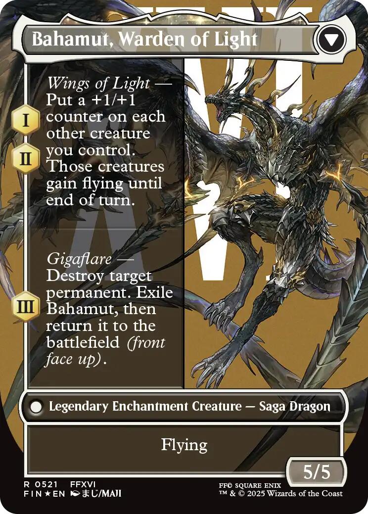 Dion, Bahamut's Dominant // Bahamut, Warden of Light (Borderless) (Surge Foil) [FINAL FANTASY] | The CG Realm