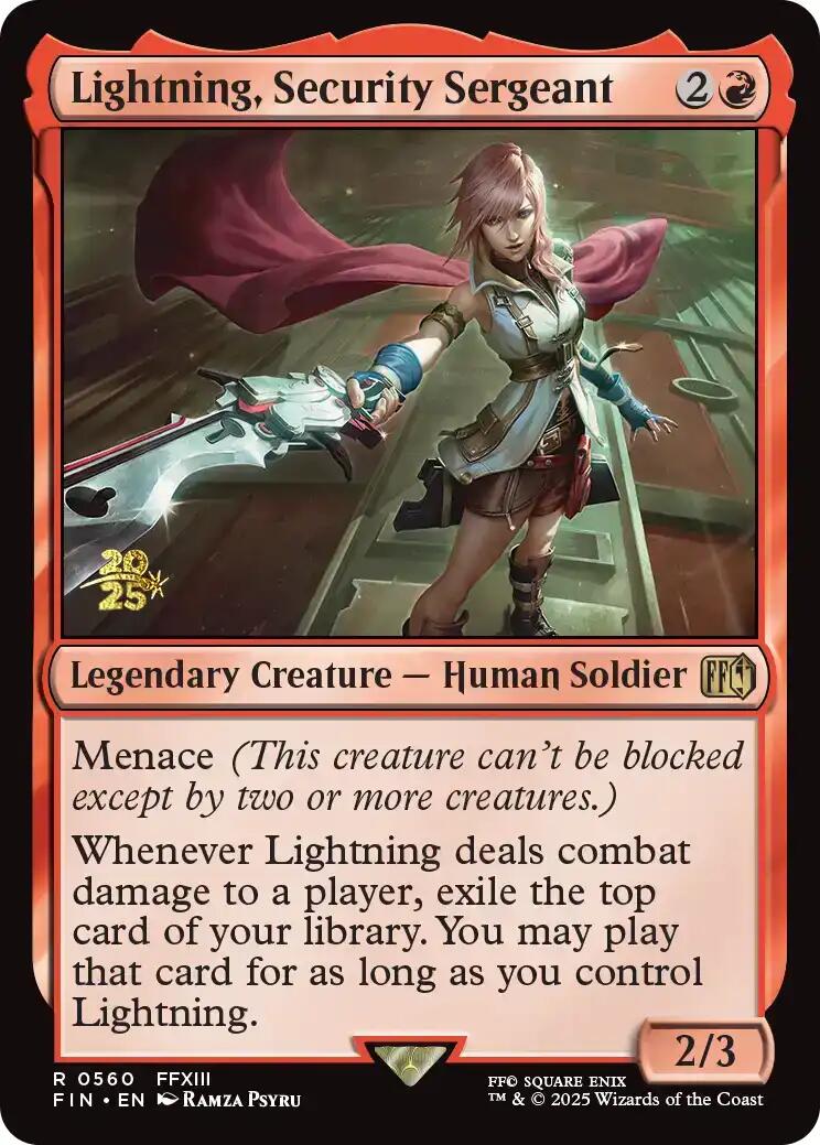 Lightning, Security Sergeant [FINAL FANTASY Prerelease Promo] | The CG Realm