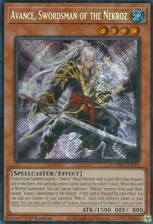 Avance, Swordsman of the Nekroz [BLMM-EN024] Secret Rare | The CG Realm