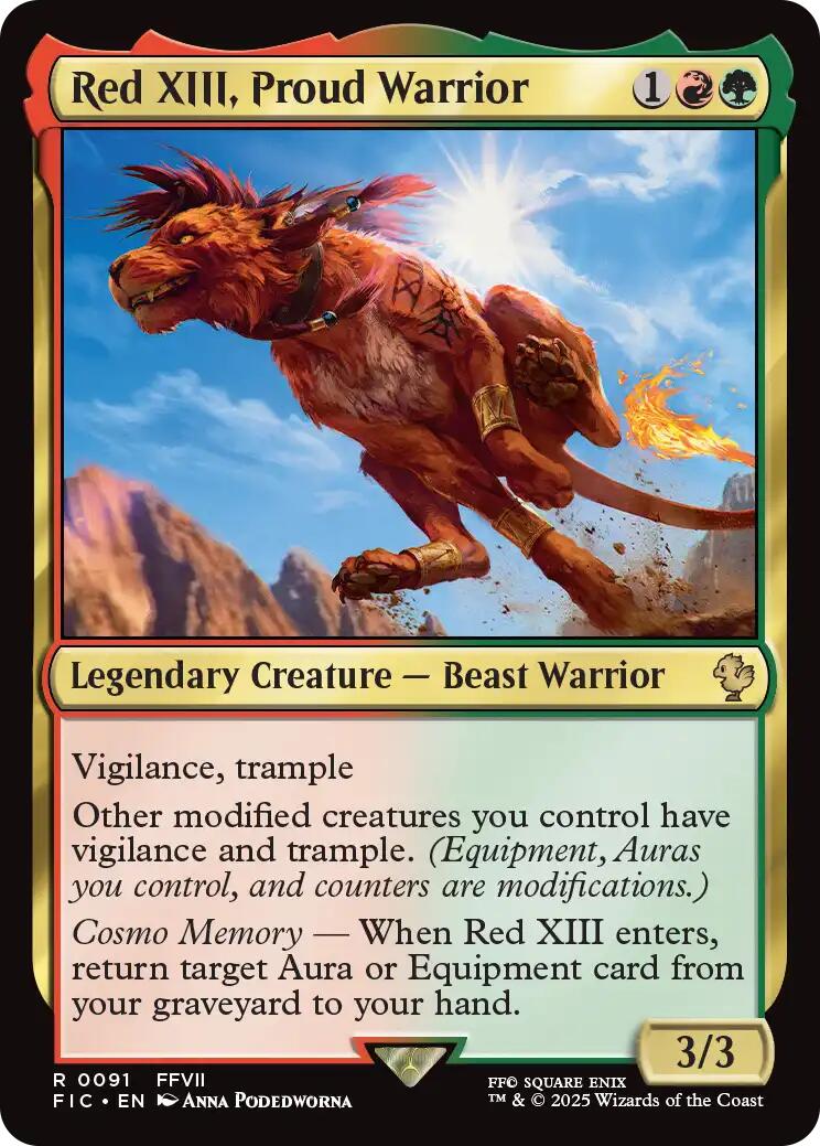 Red XIII, Proud Warrior (Surge Foil) [FINAL FANTASY Commander] | The CG Realm