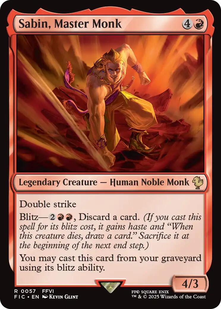 Sabin, Master Monk (Surge Foil) [FINAL FANTASY Commander] | The CG Realm