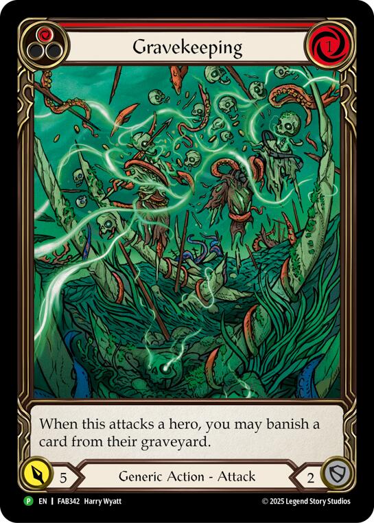 Gravekeeping (Red) [FAB342] (Promo)  Rainbow Foil | The CG Realm