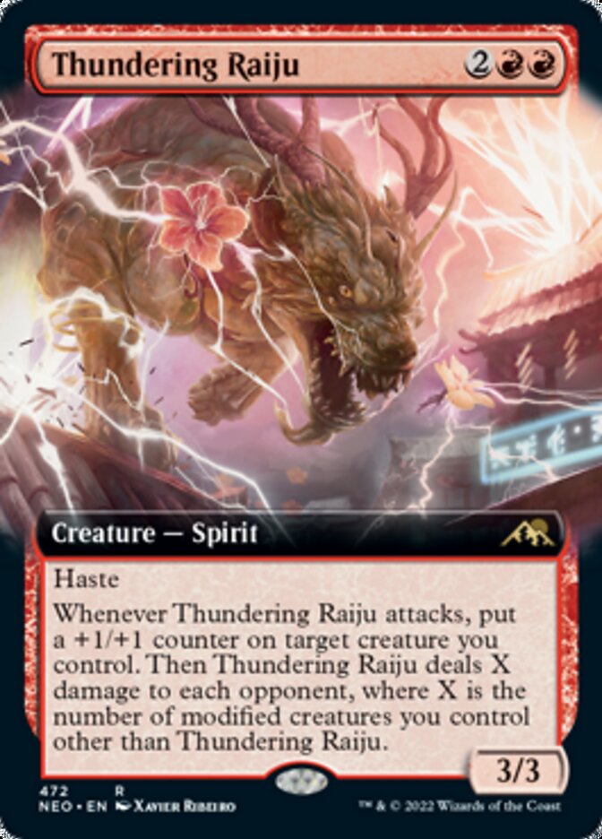 Thundering Raiju (Extended Art) [Kamigawa: Neon Dynasty] | The CG Realm