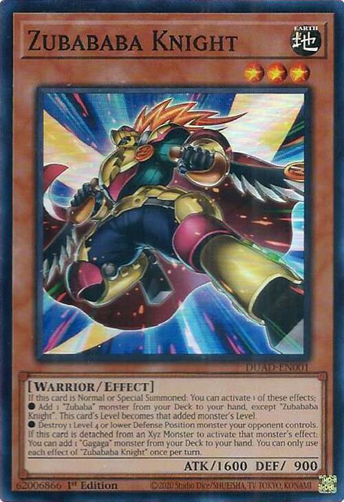 Zubababa Knight [DUAD-EN001] Super Rare | The CG Realm