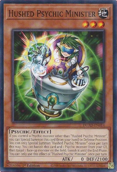 Hushed Psychic Minister [DUAD-EN014] Common | The CG Realm