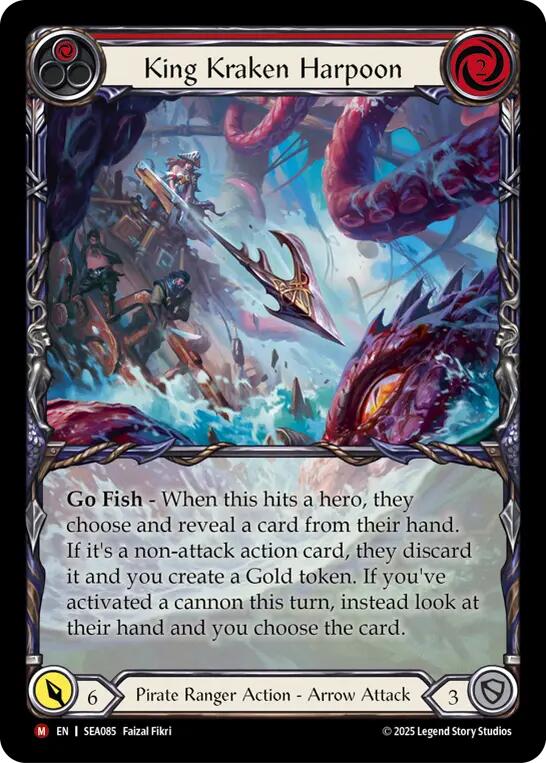 King Kraken Harpoon (Extended Art) [SEA085] (High Seas)  Rainbow Foil | The CG Realm
