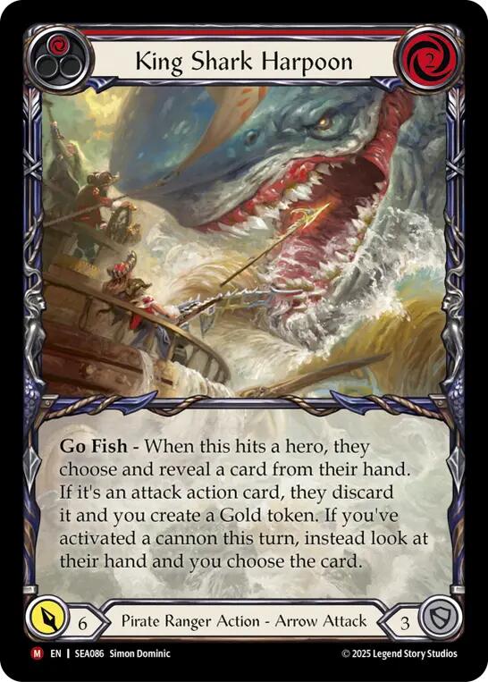 King Shark Harpoon (Extended Art) [SEA086] (High Seas)  Rainbow Foil | The CG Realm