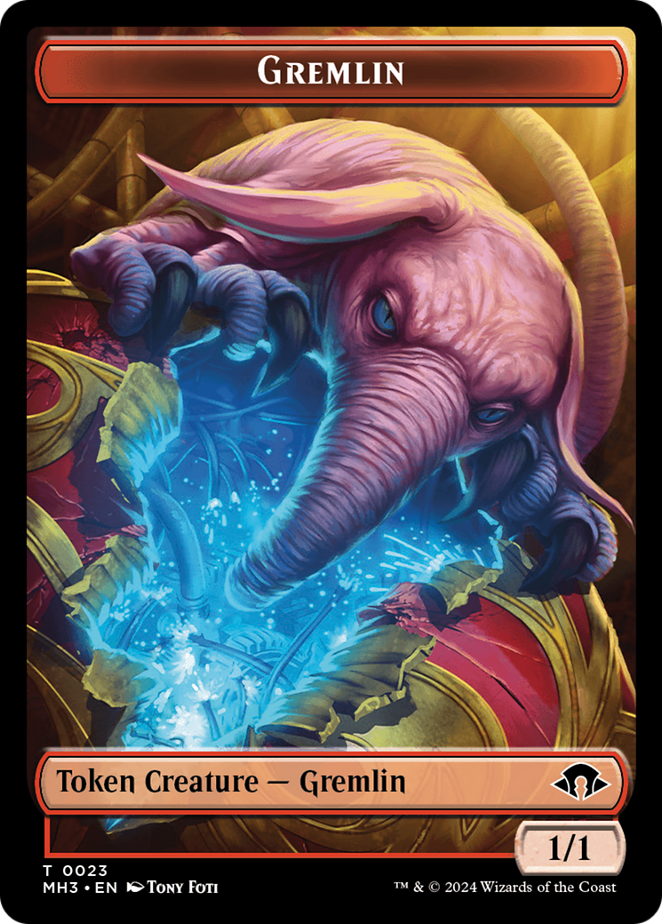 Copy (Ripple Foil) // Gremlin Double-Sided Token (MH3-37 // 23) - Modern Horizons 3 Foil
