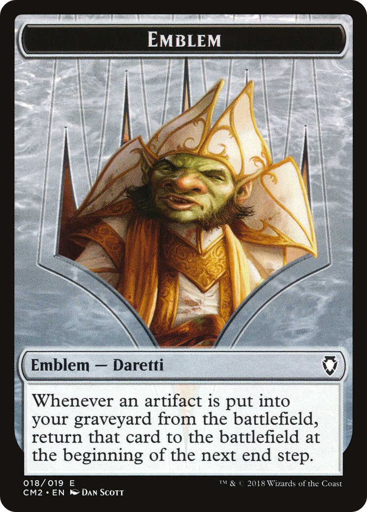 Emblem - Daretti, Scrap Savant (CM2-018) - Commander Anthology Volume II Tokens