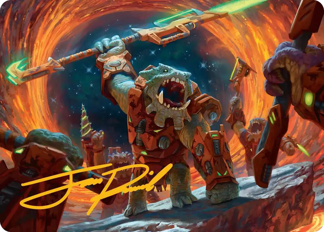 Frontline War-Rager Art Card (Gold-Stamped Signature) [Edge of Eternities Art Series] | The CG Realm
