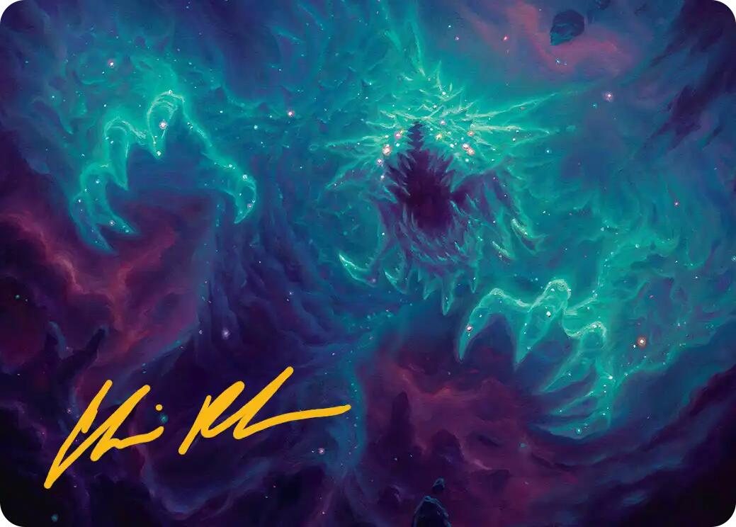 Cosmogoyf Art Card (Gold-Stamped Signature) [Edge of Eternities Art Series] | The CG Realm
