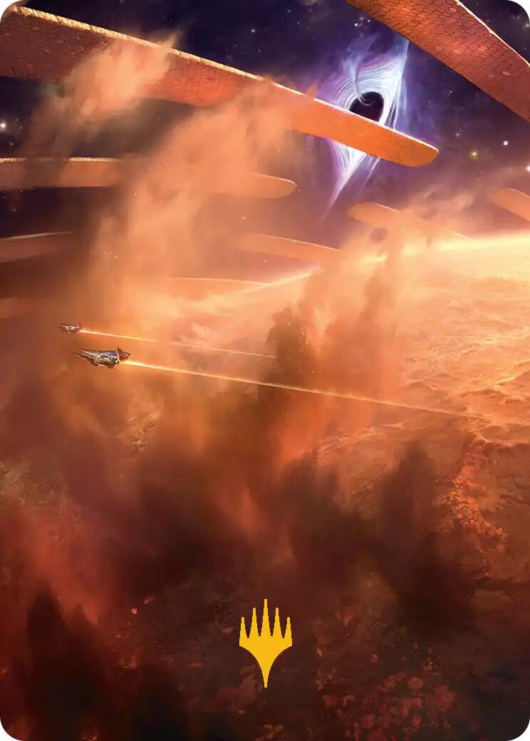 Adagia, Windswept Bastion Art Card (Gold-Stamped Planeswalker Symbol) [Edge of Eternities Art Series] | The CG Realm