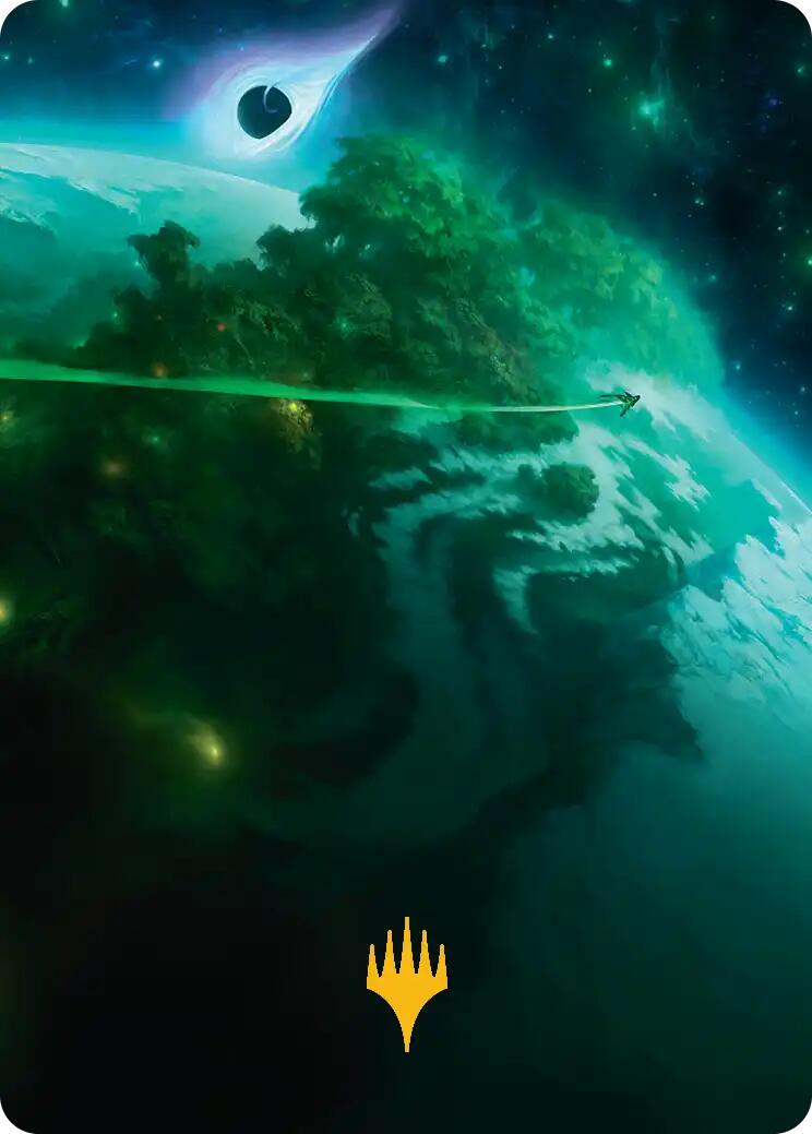 Evendo, Waking Haven Art Card (Gold-Stamped Planeswalker Symbol) [Edge of Eternities Art Series] | The CG Realm
