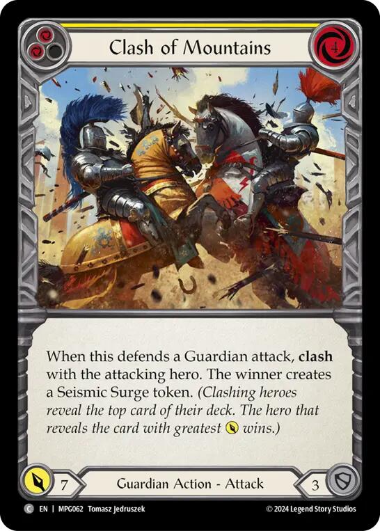 Clash of Mountains (Yellow) [MPG062] (Mastery Pack Guardian)  Rainbow Foil | The CG Realm