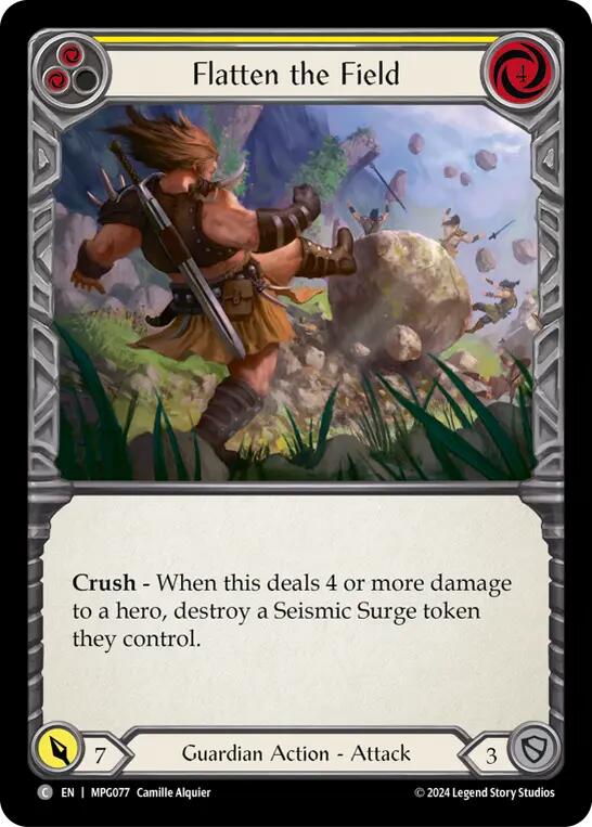 Flatten the Field (Yellow) [MPG077] (Mastery Pack Guardian)  Rainbow Foil | The CG Realm